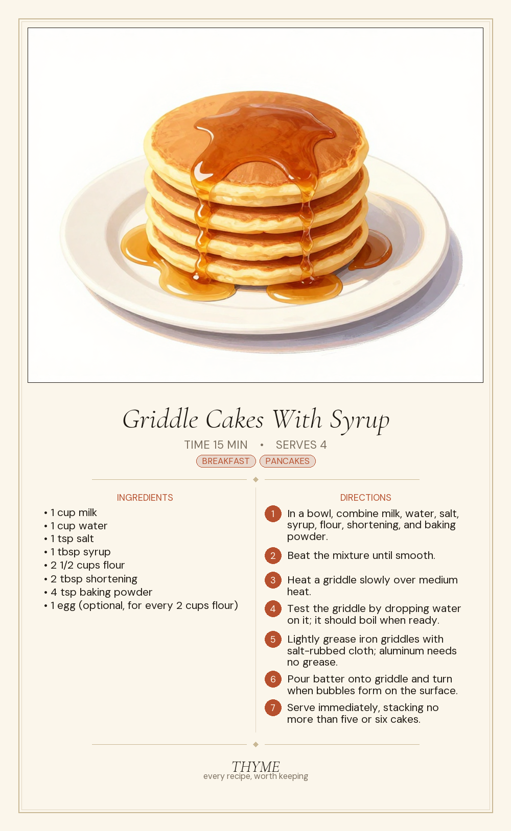Griddle Cakes With Syrup
