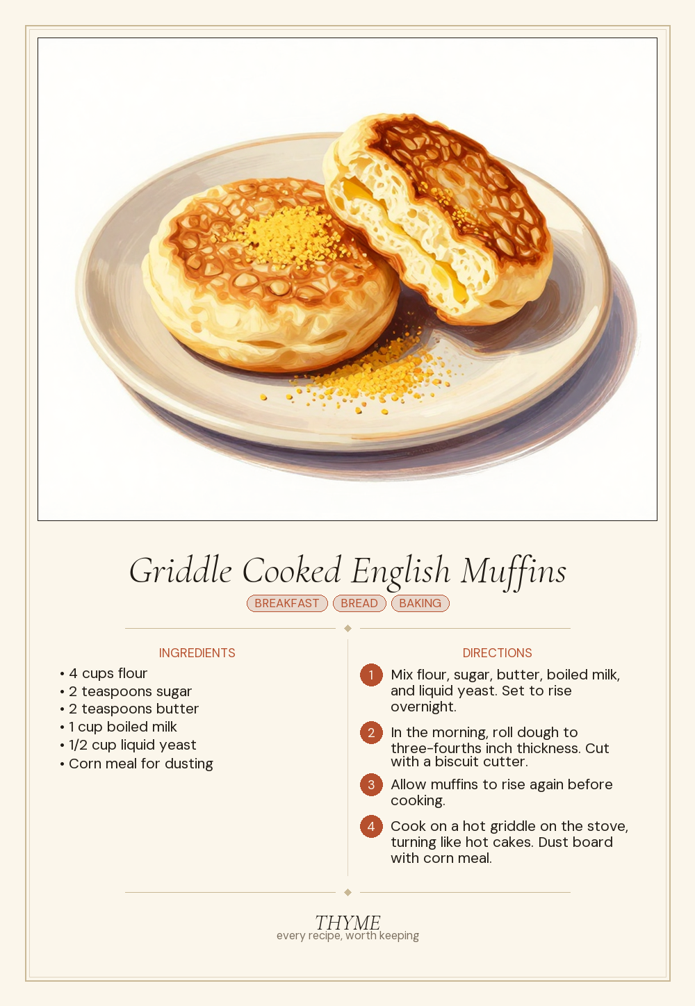 Griddle Cooked English Muffins