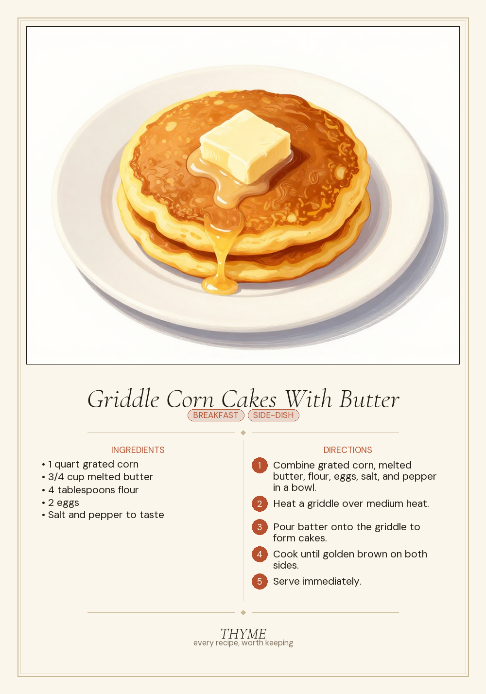 Griddle Corn Cakes With Butter