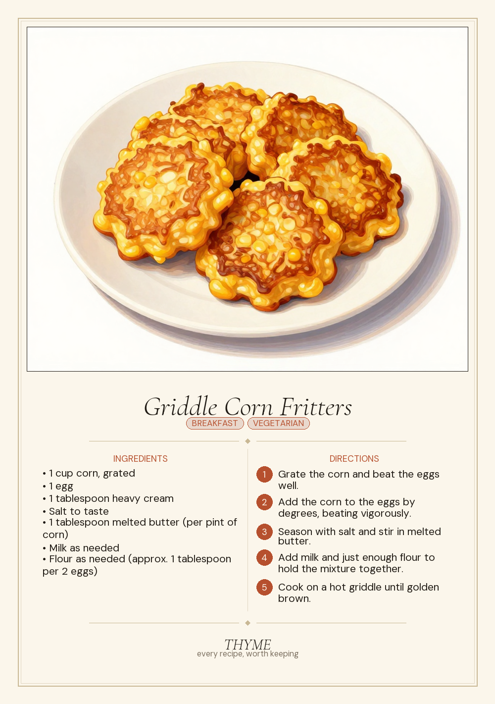 Griddle Corn Fritters