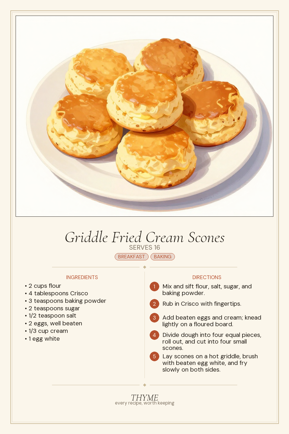 Griddle Fried Cream Scones
