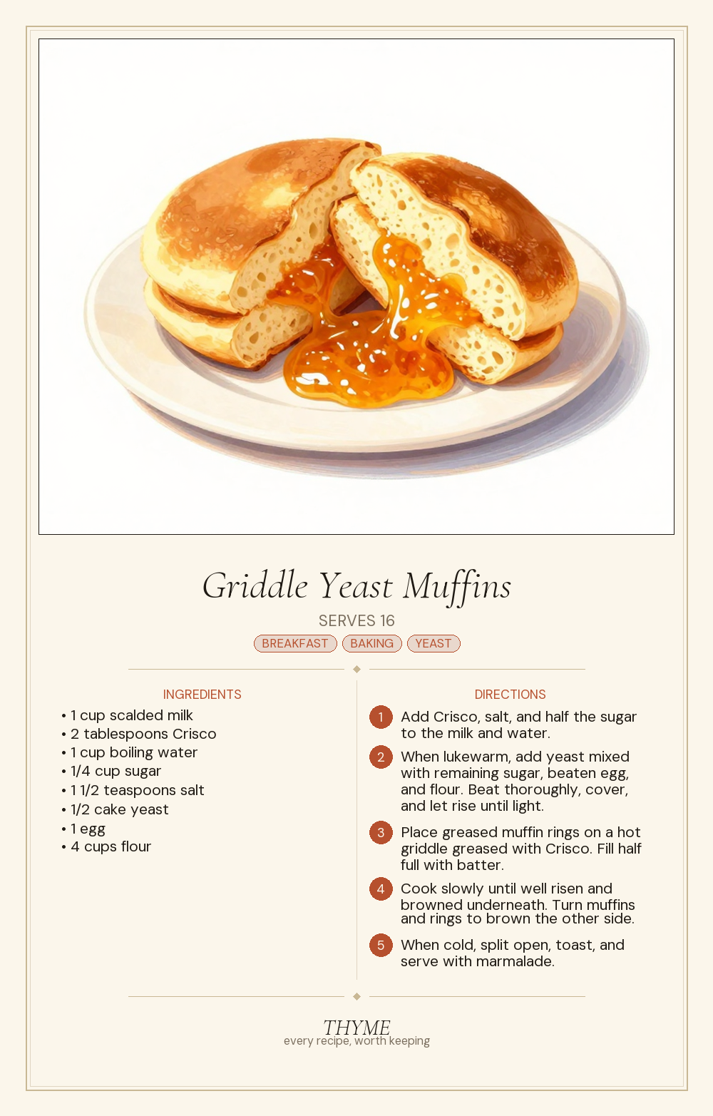 Griddle Yeast Muffins