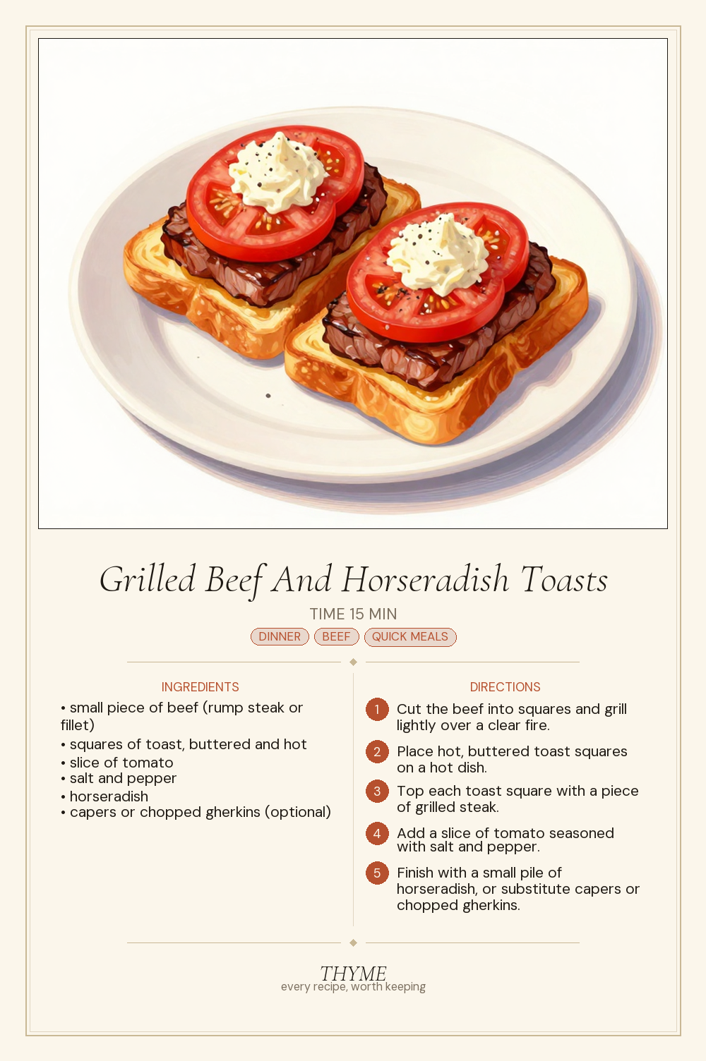 Grilled Beef And Horseradish Toasts