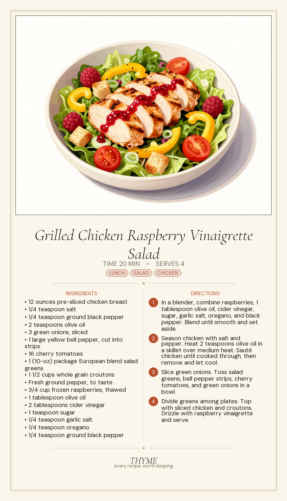 Grilled Chicken Raspberry Vinaigrette Salad