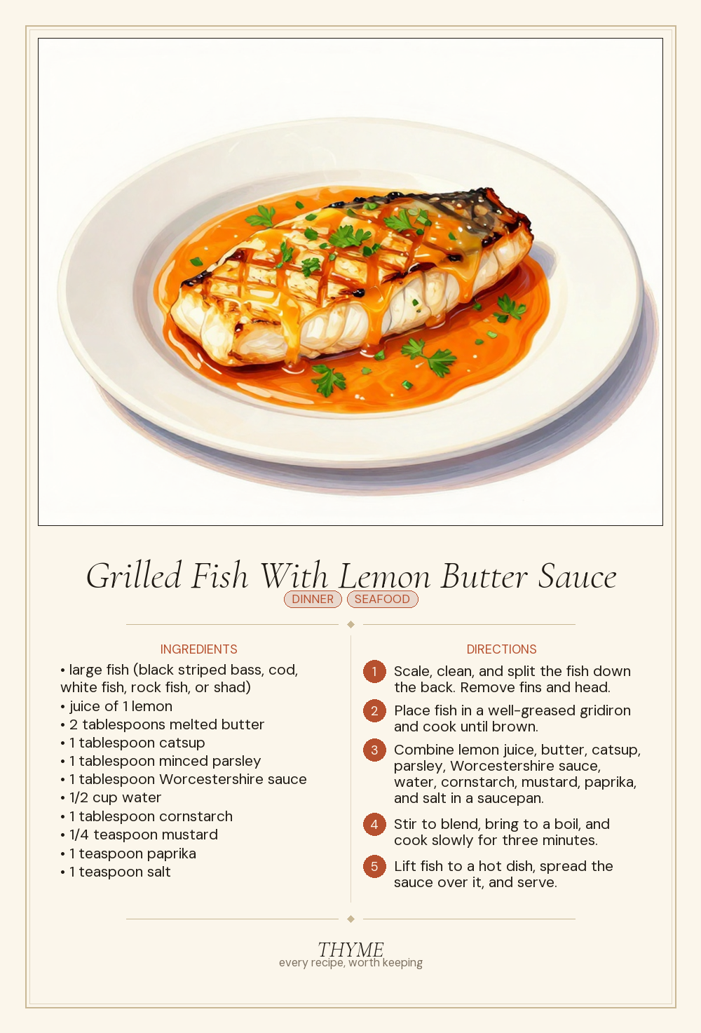 Grilled Fish With Lemon Butter Sauce