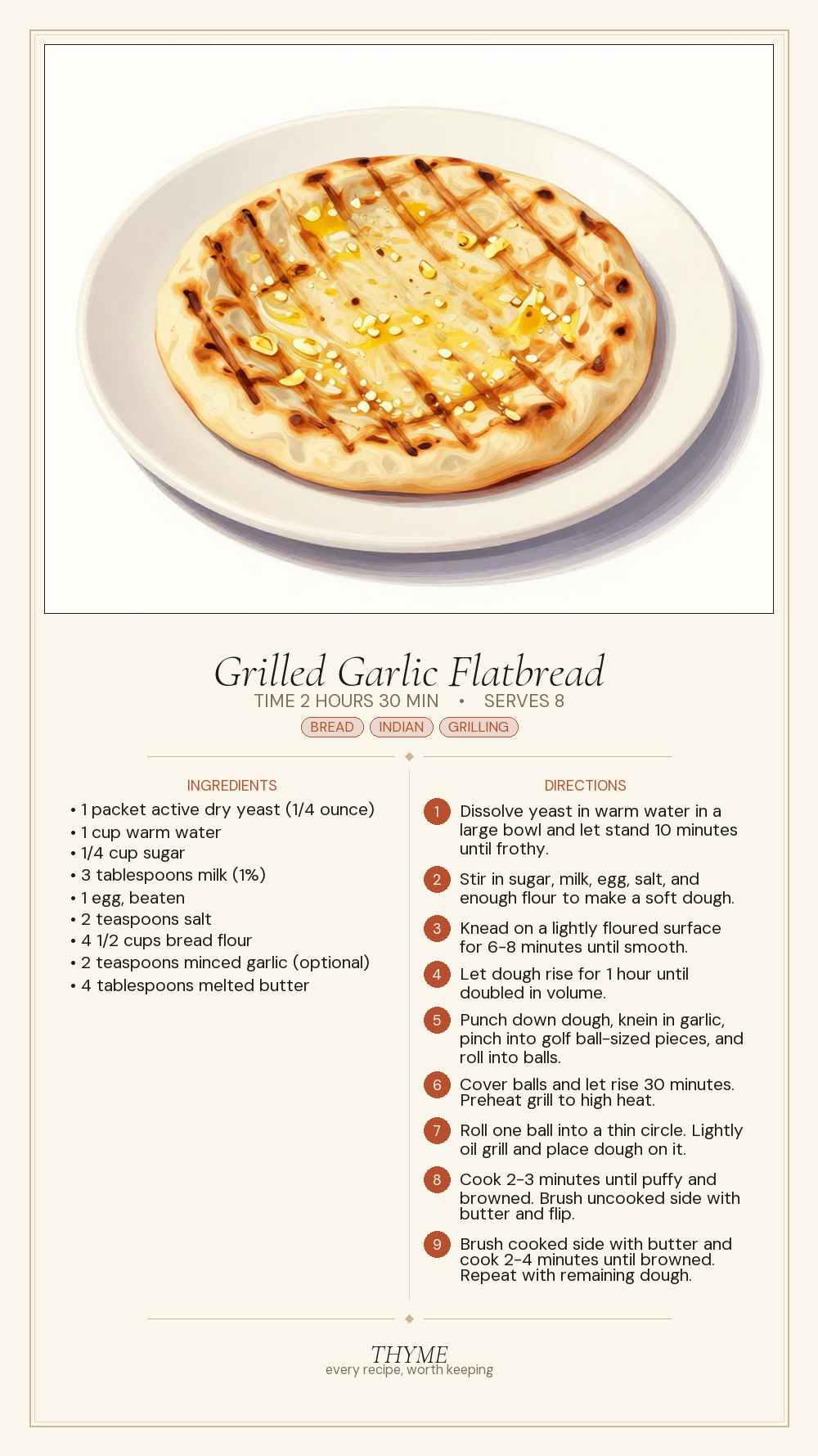 Grilled Garlic Flatbread
