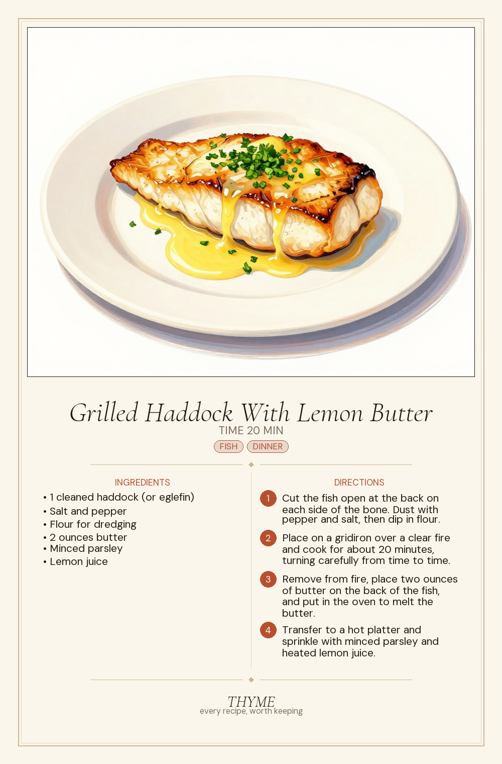 Grilled Haddock With Lemon Butter