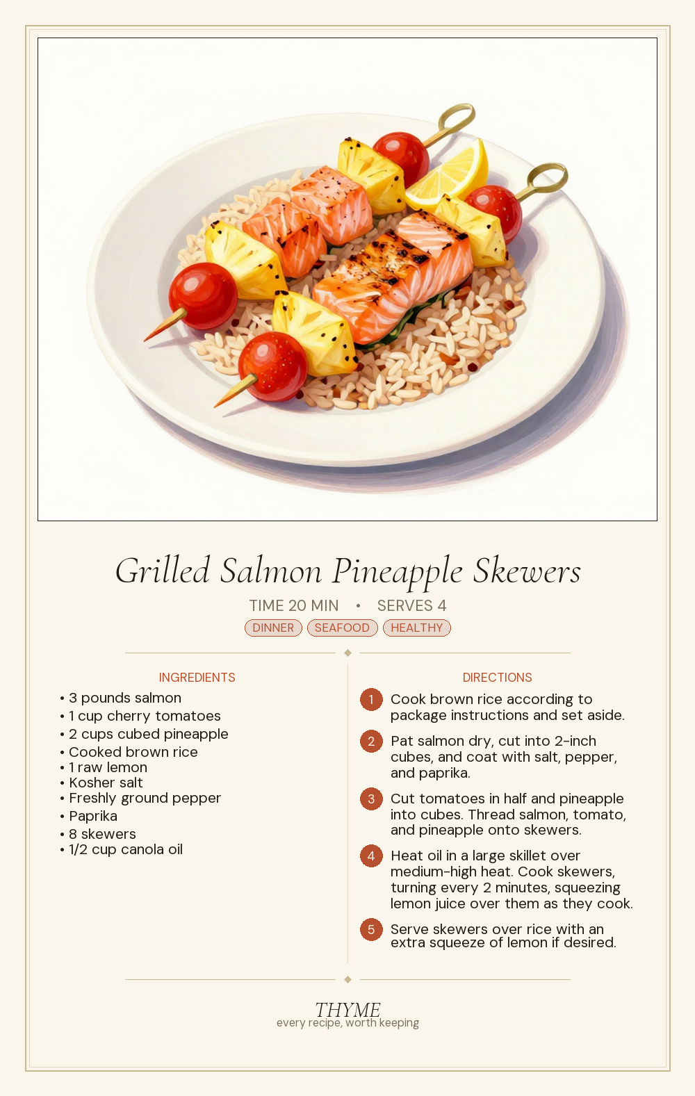 Grilled Salmon Pineapple Skewers