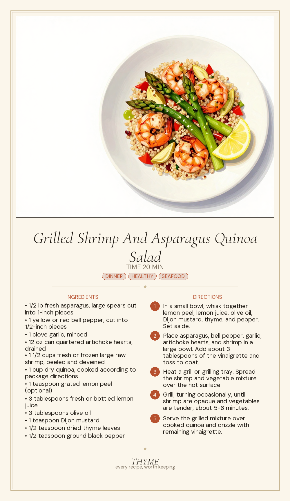 Grilled Shrimp And Asparagus Quinoa Salad