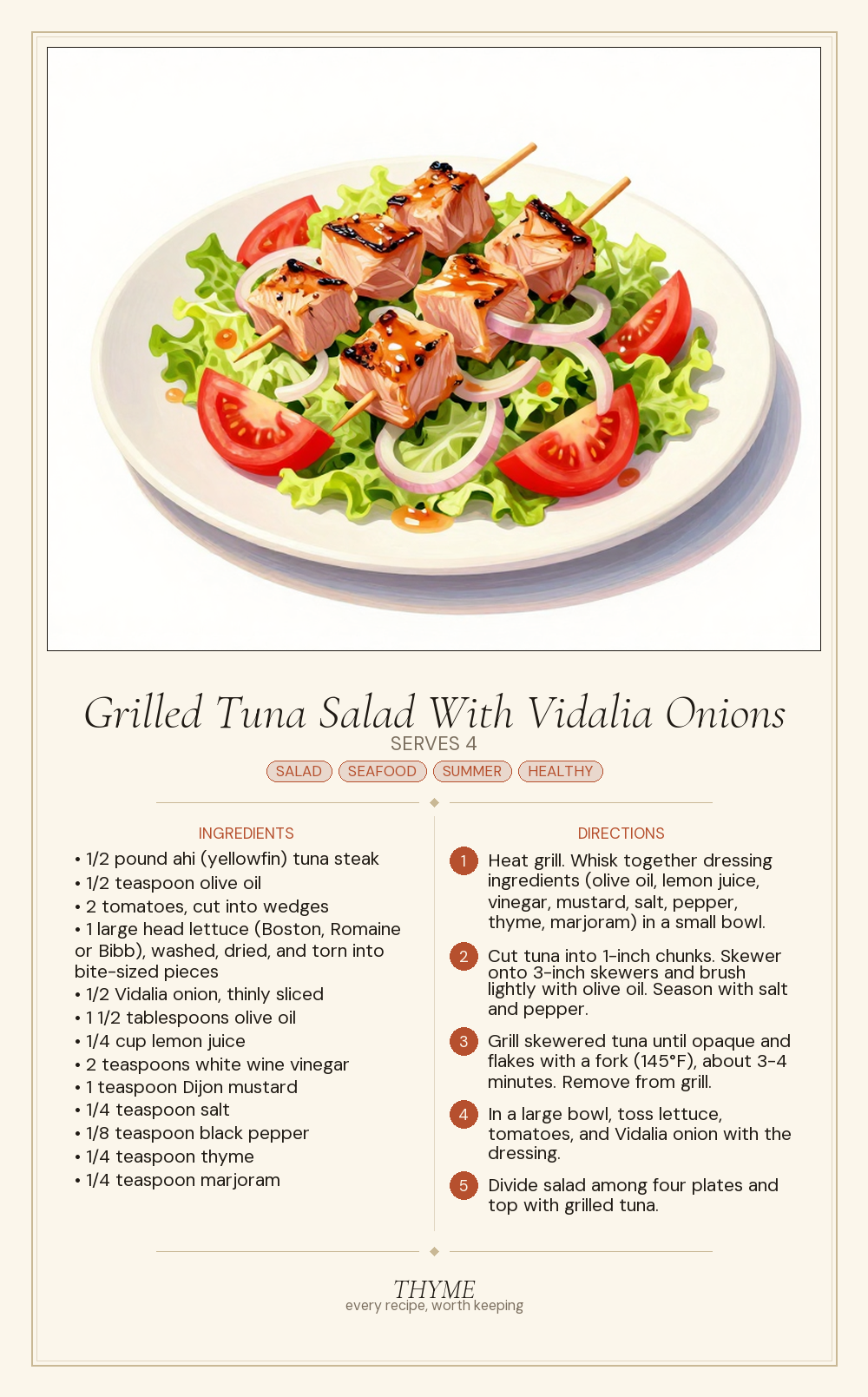 Grilled Tuna Salad With Vidalia Onions