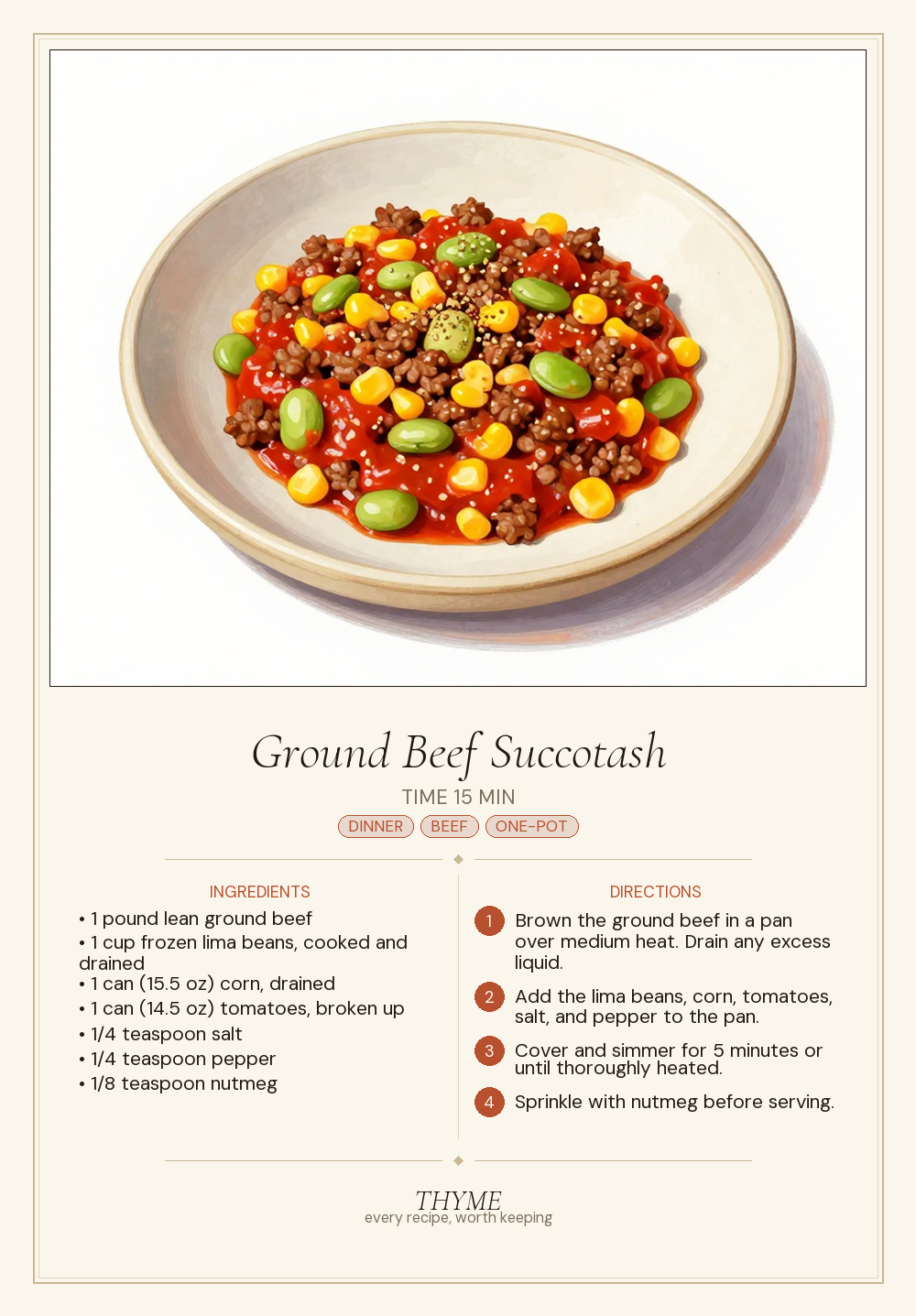 Ground Beef Succotash