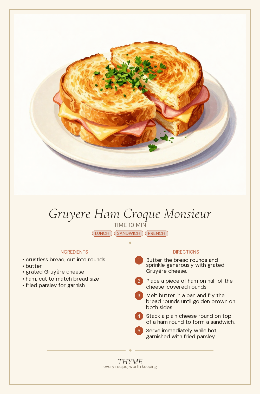Gruyere Ham Croque Monsieur