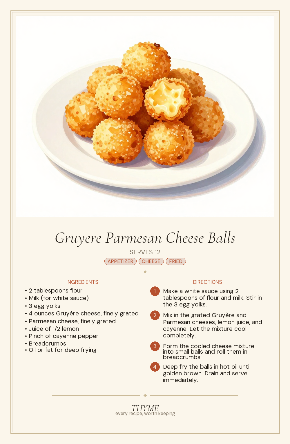 Gruyere Parmesan Cheese Balls