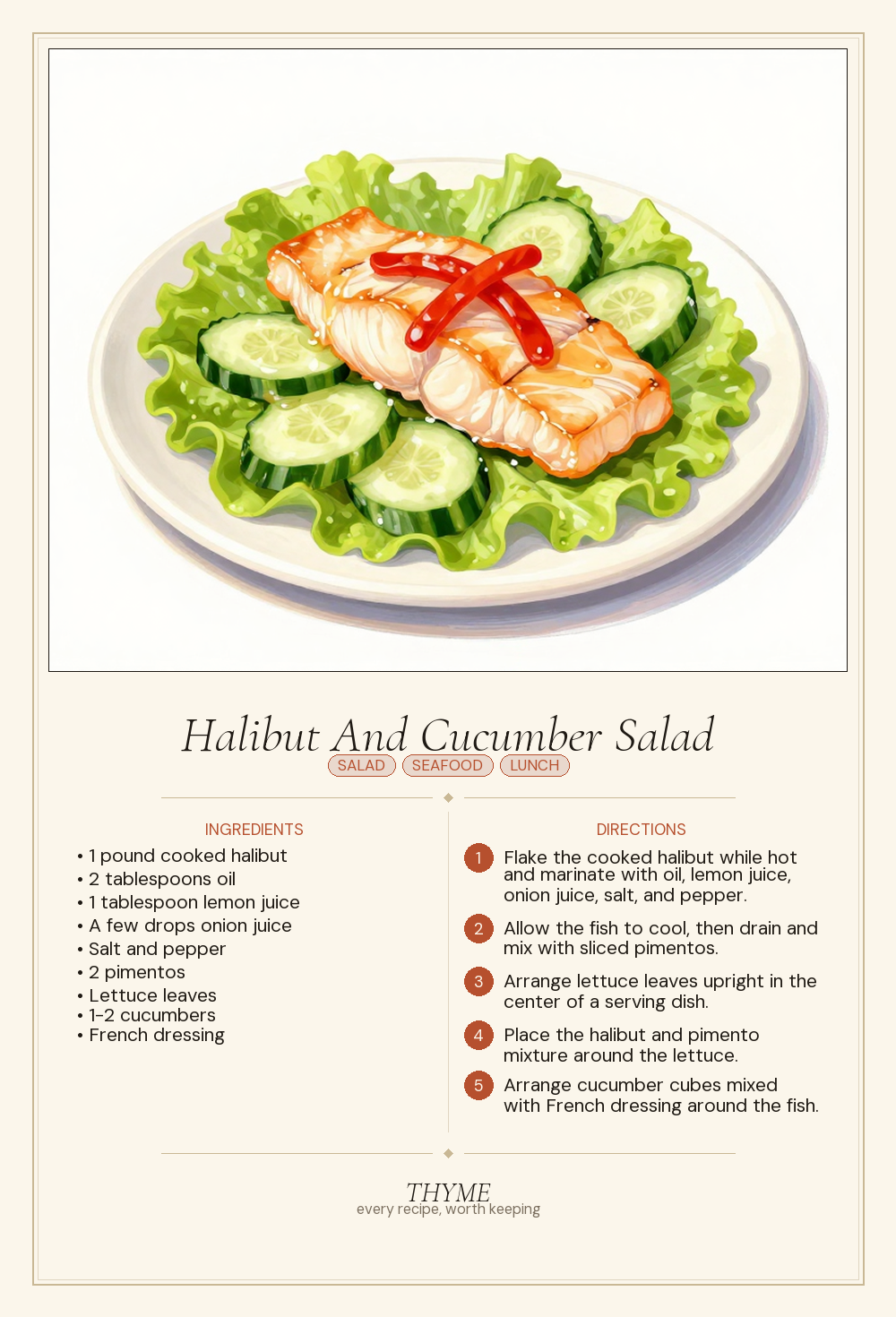 Halibut And Cucumber Salad