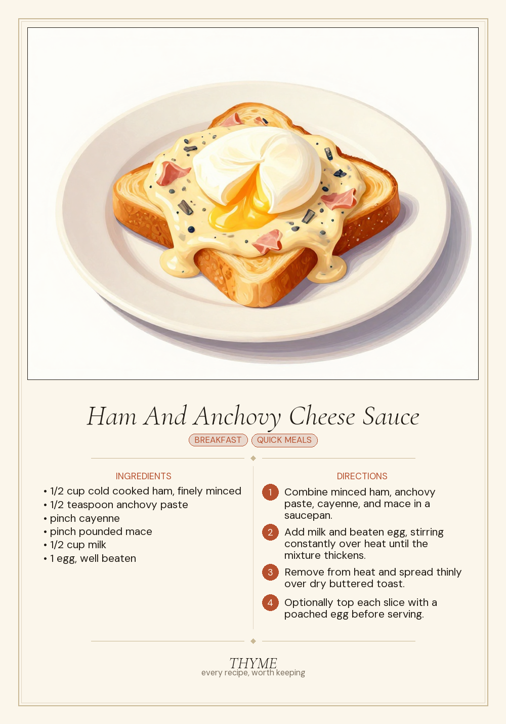 Ham And Anchovy Cheese Sauce