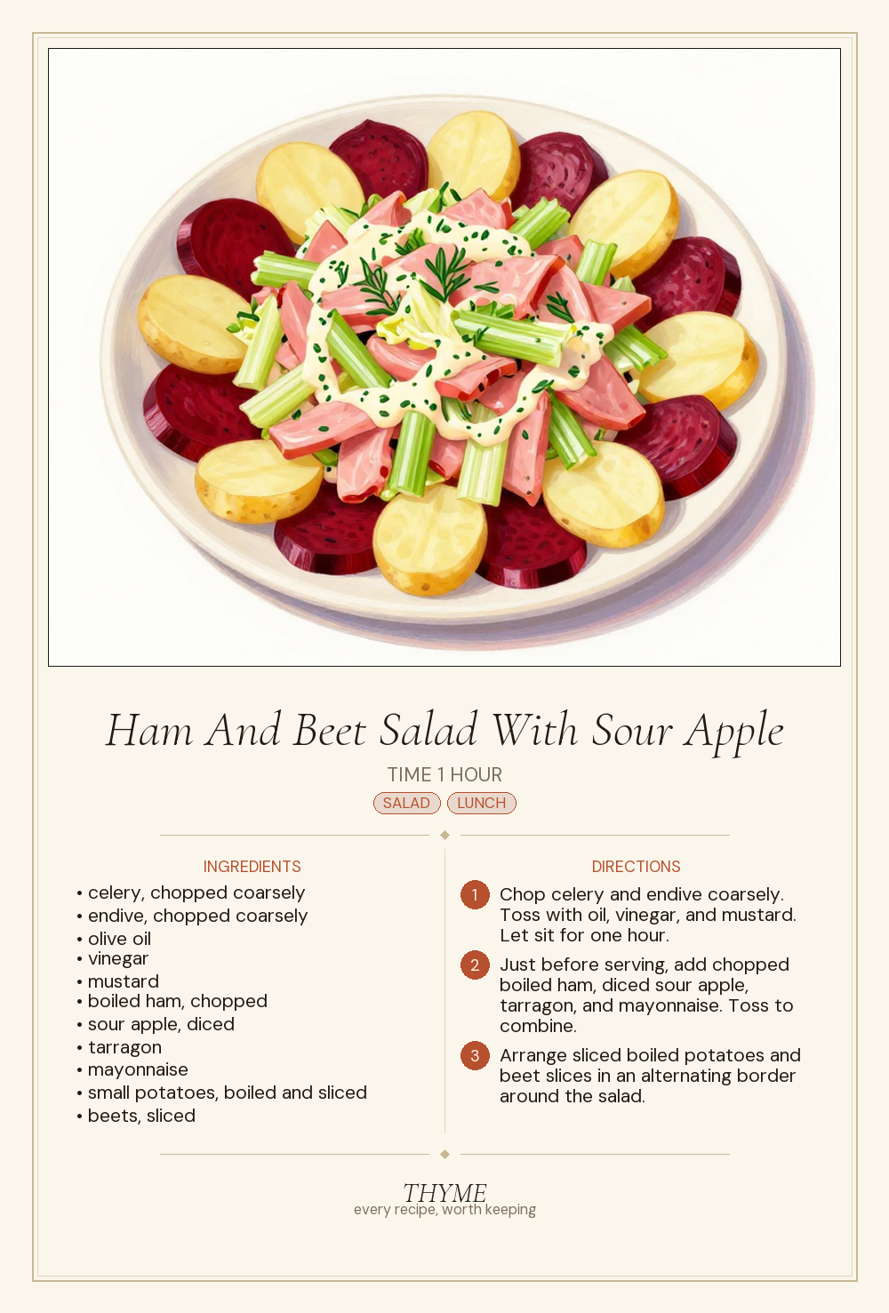 Ham And Beet Salad With Sour Apple
