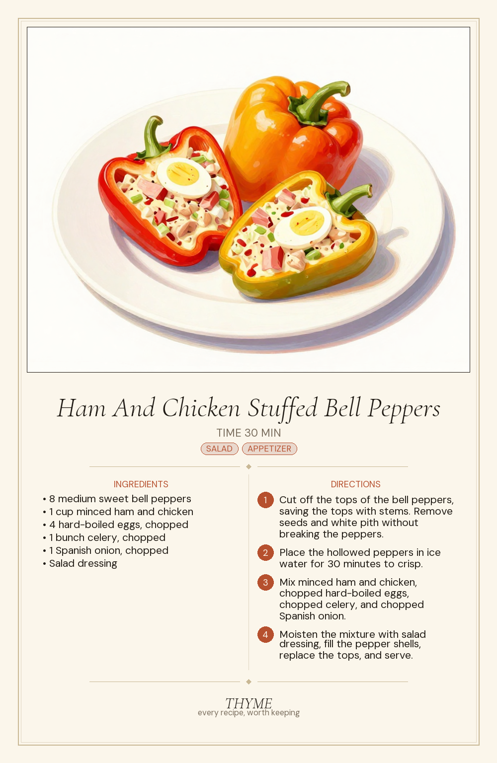 Ham And Chicken Stuffed Bell Peppers