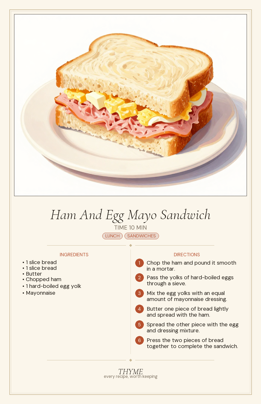 Ham And Egg Mayo Sandwich