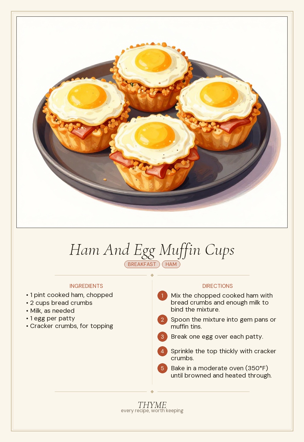 Ham And Egg Muffin Cups