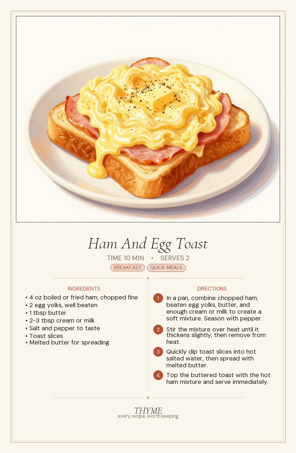 Ham And Egg Toast