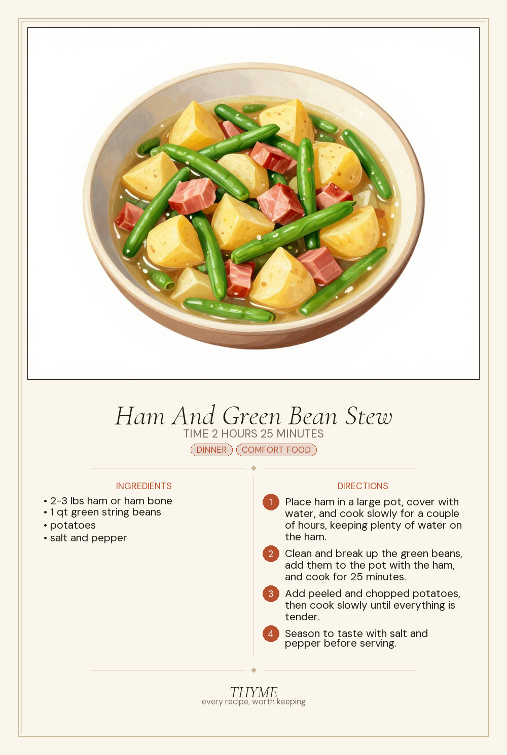 Ham And Green Bean Stew