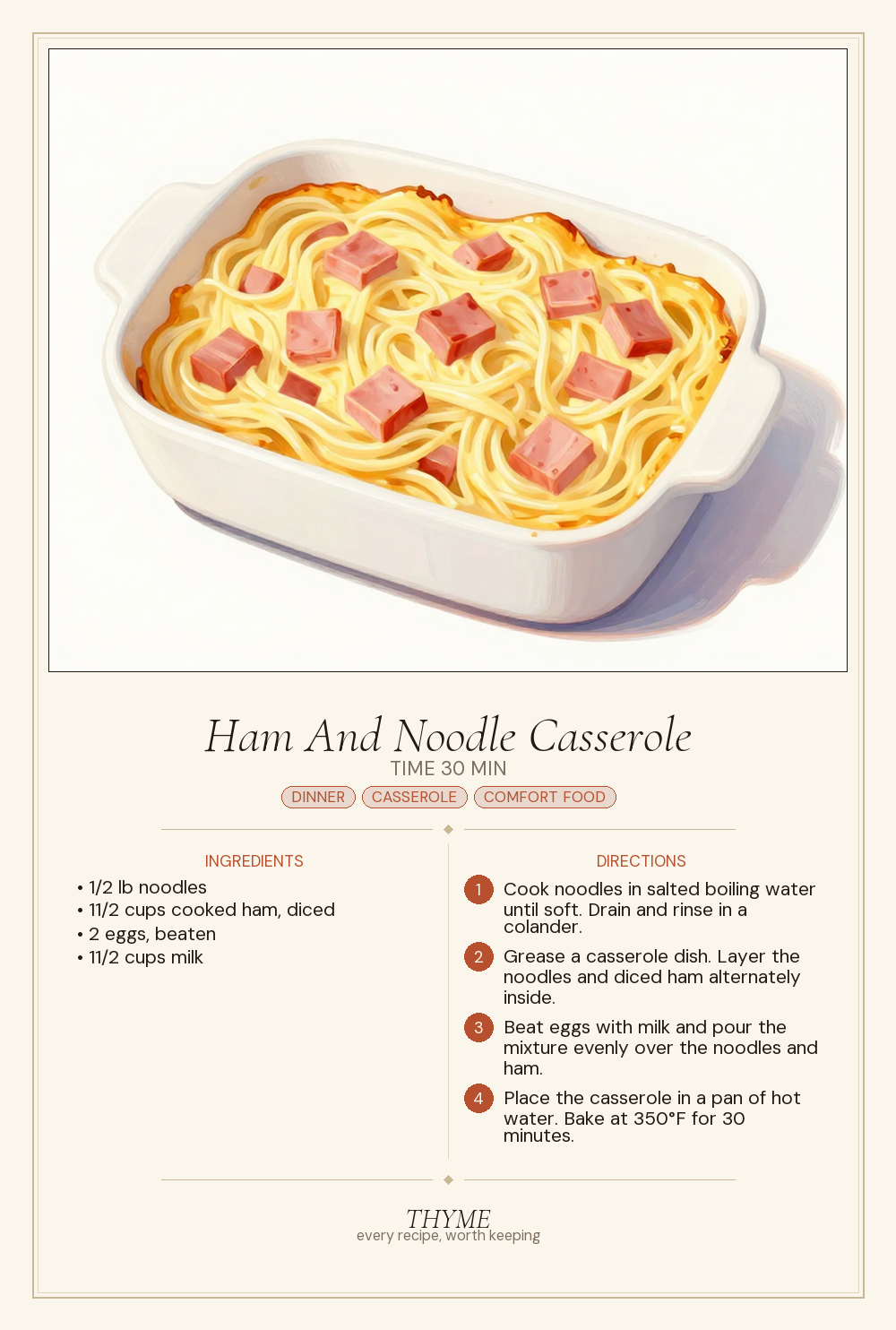 Ham And Noodle Casserole