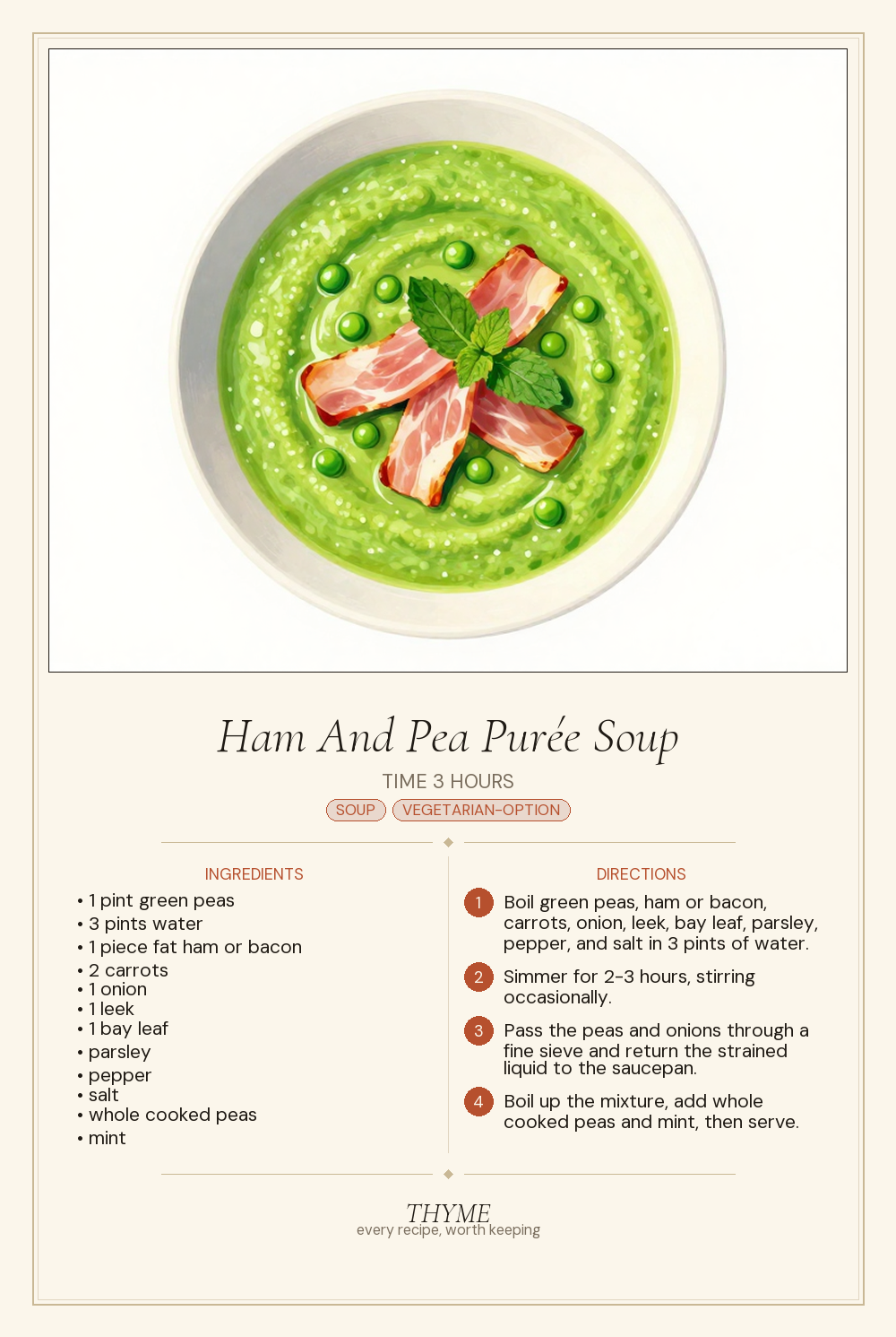 Ham And Pea Purée Soup
