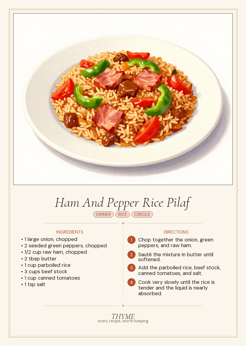 Ham And Pepper Rice Pilaf