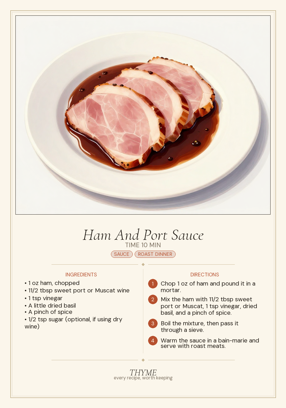 Ham And Port Sauce