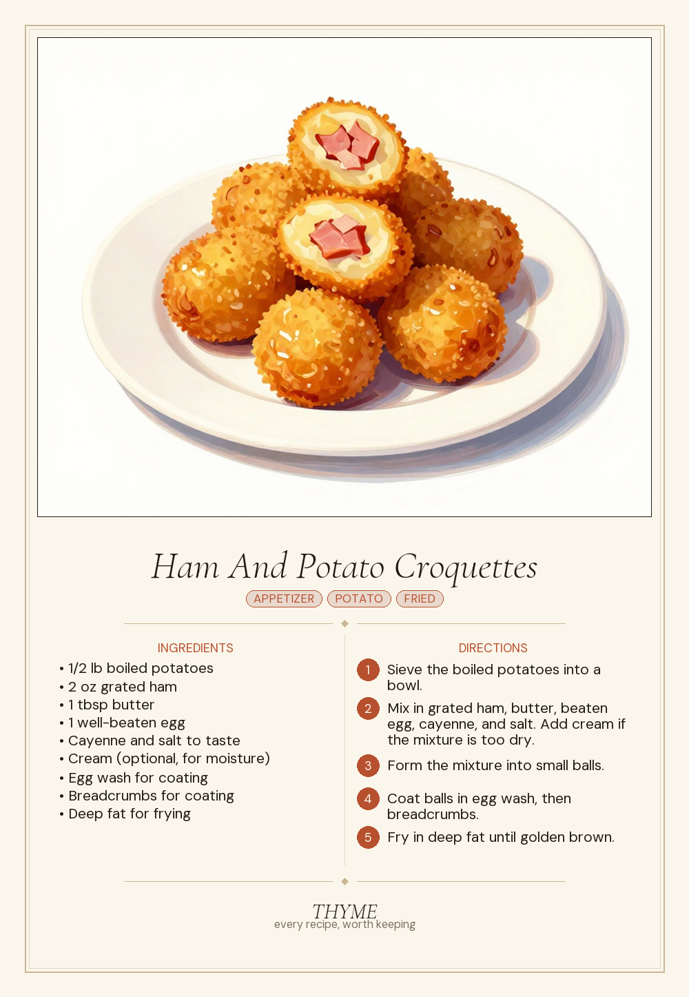 Ham And Potato Croquettes