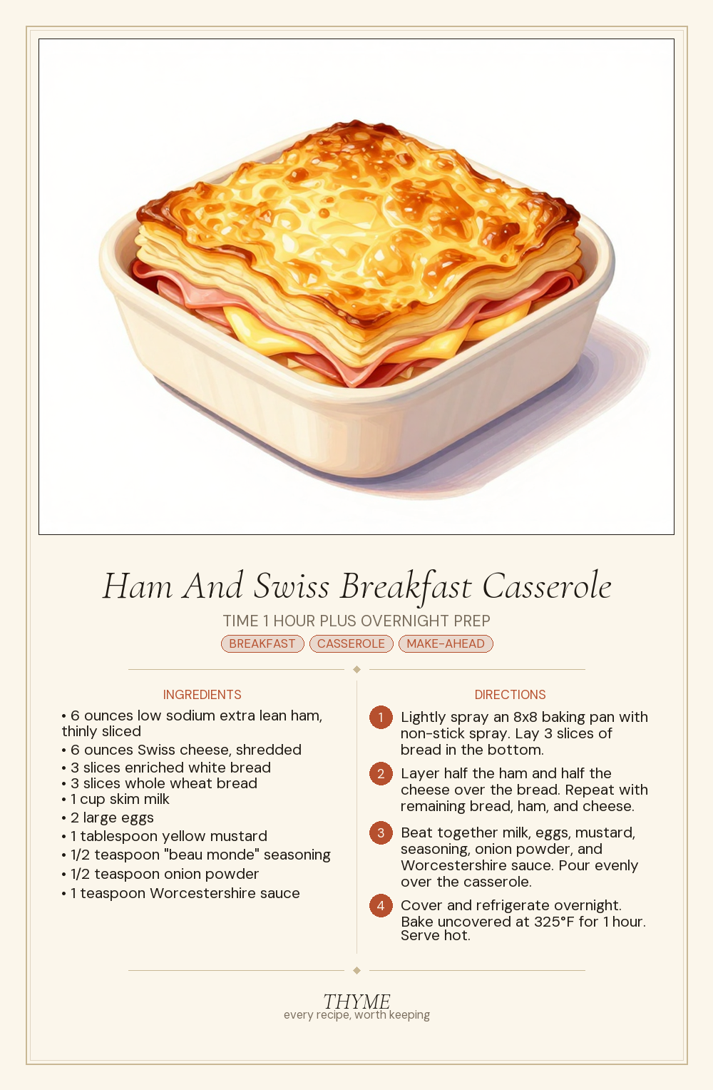 Ham And Swiss Breakfast Casserole