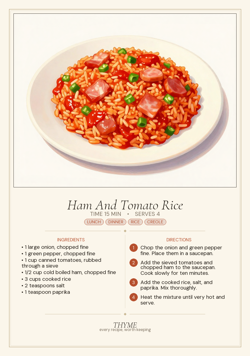 Ham And Tomato Rice