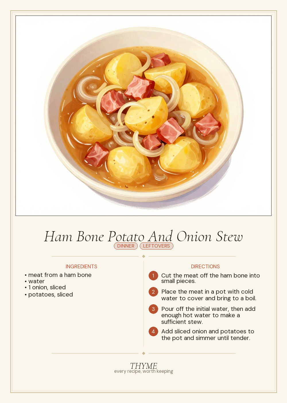 Ham Bone Potato And Onion Stew