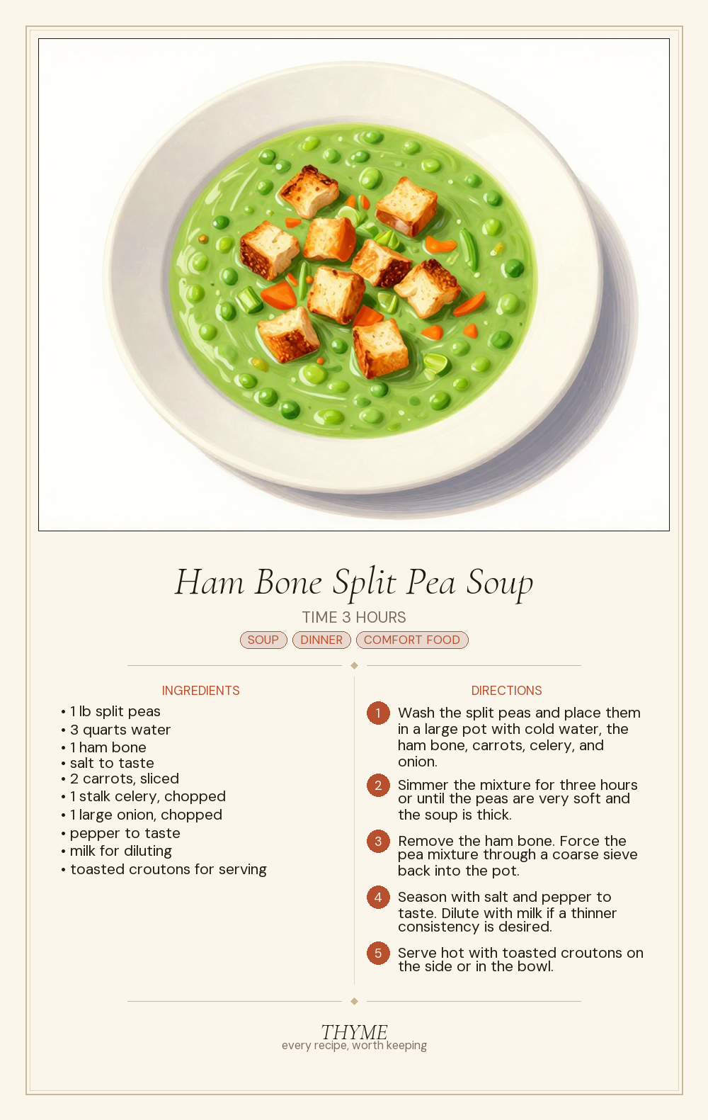 Ham Bone Split Pea Soup