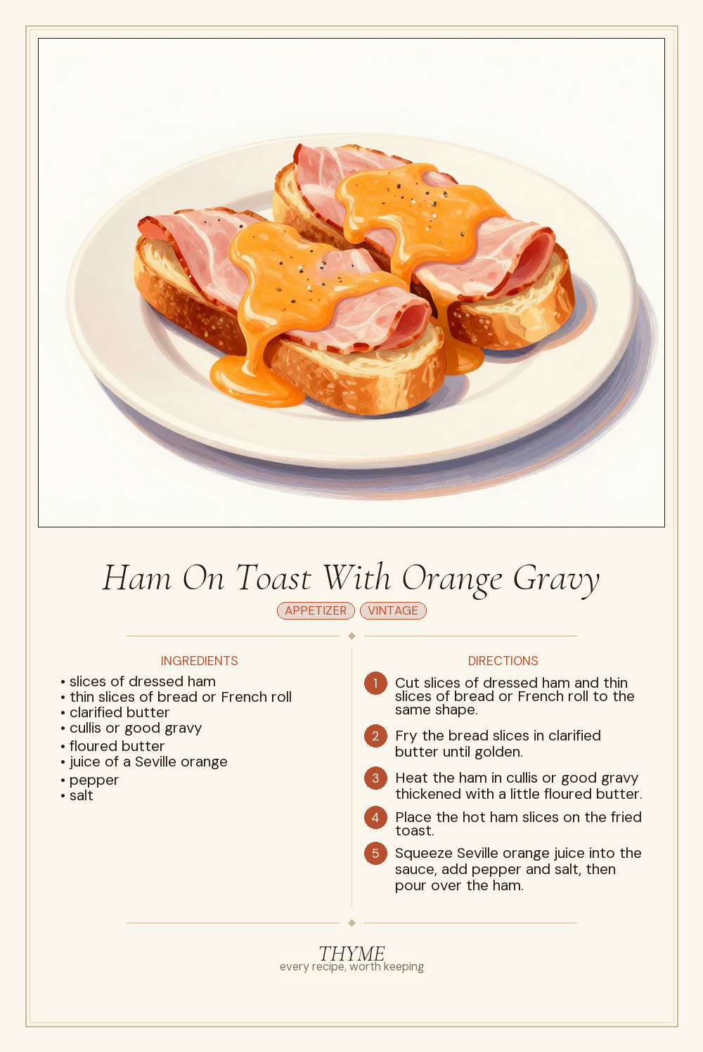 Ham On Toast With Orange Gravy