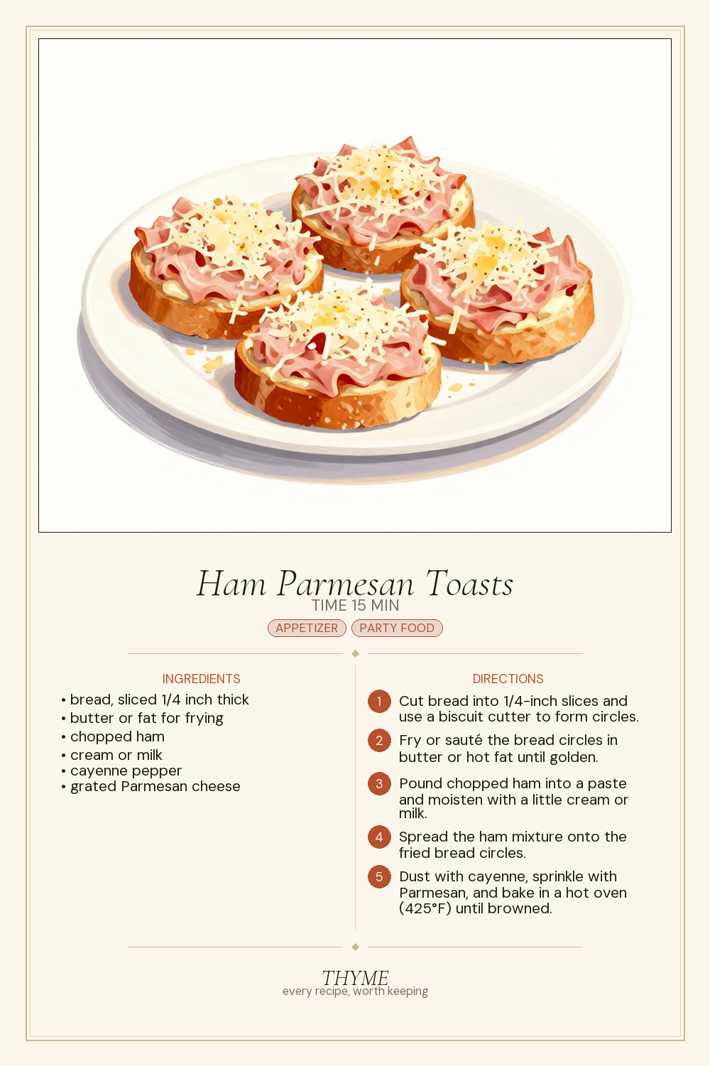 Ham Parmesan Toasts