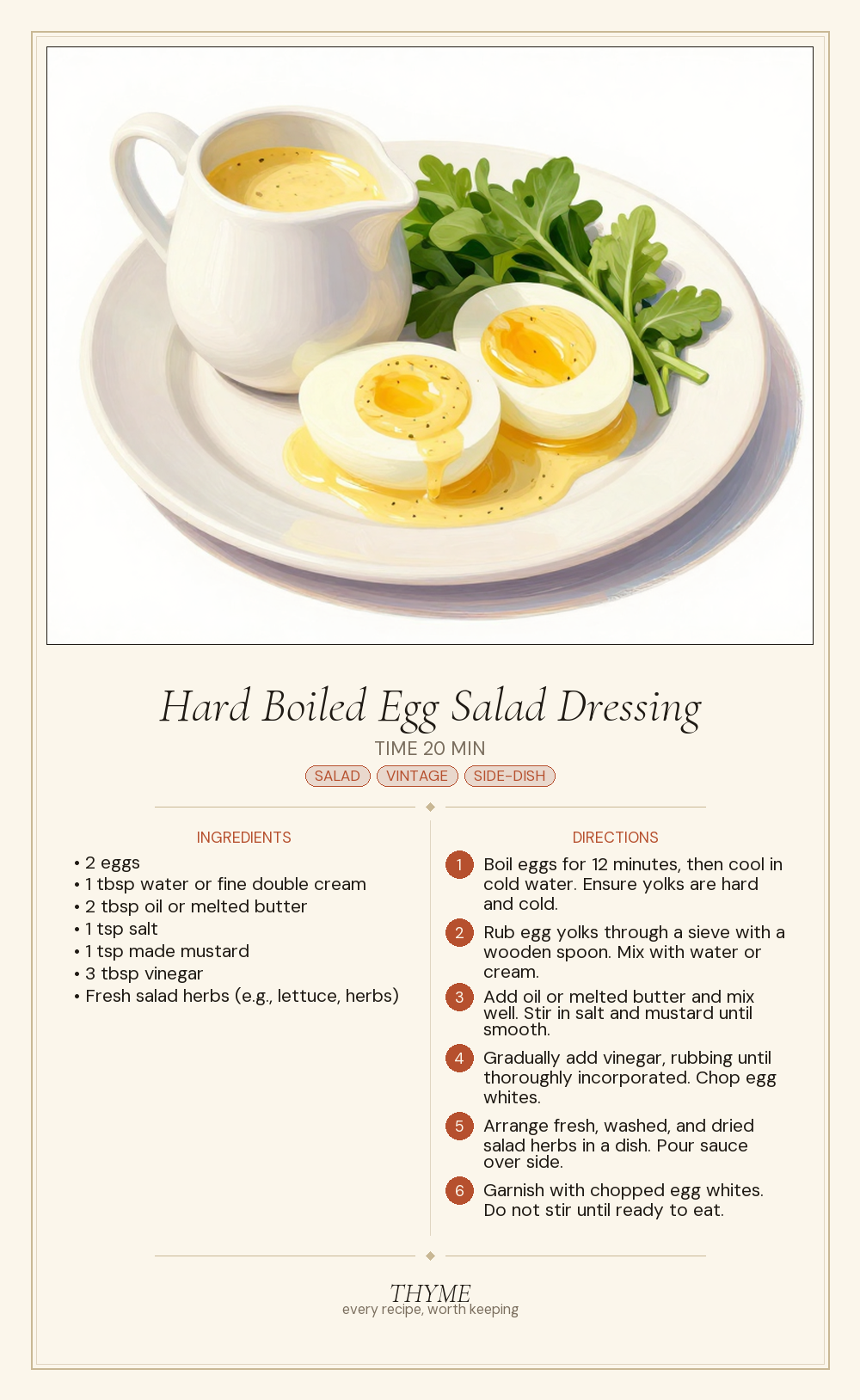 Hard Boiled Egg Salad Dressing