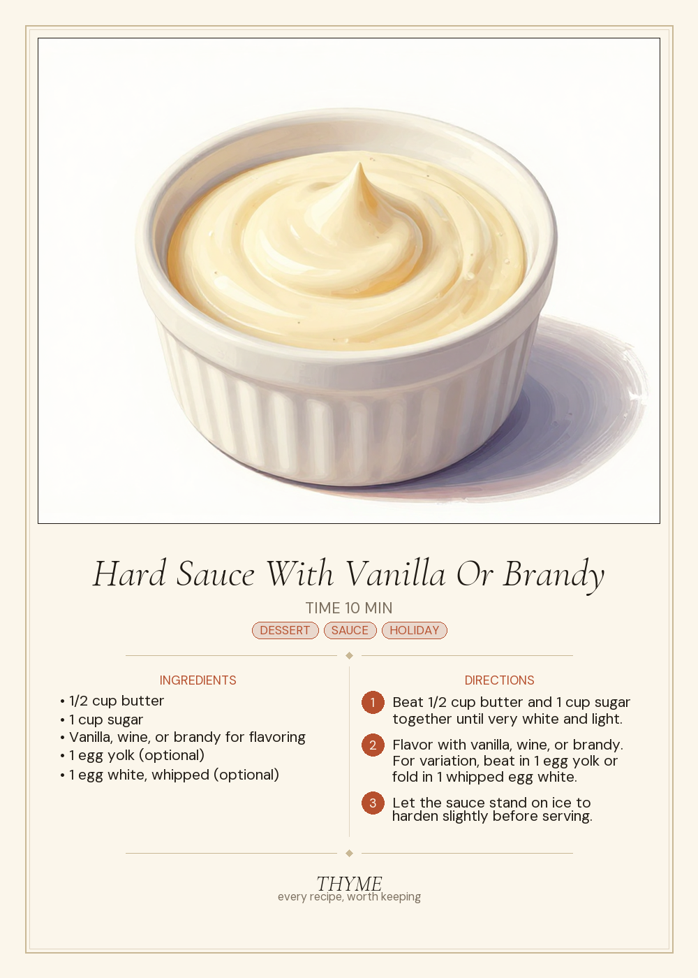 Hard Sauce With Vanilla Or Brandy