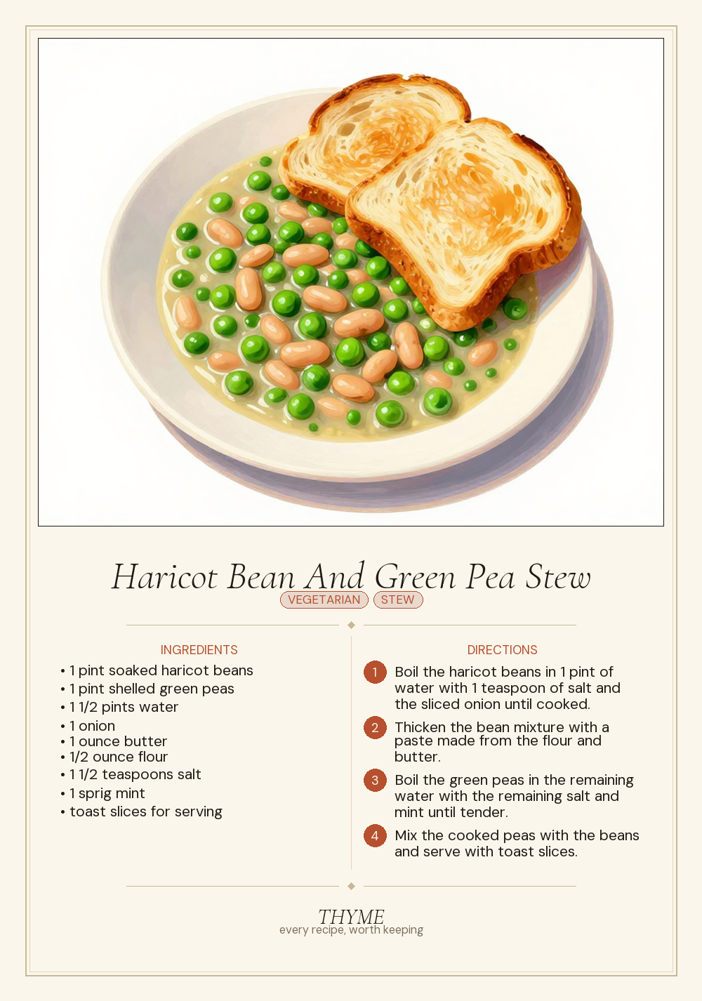 Haricot Bean And Green Pea Stew
