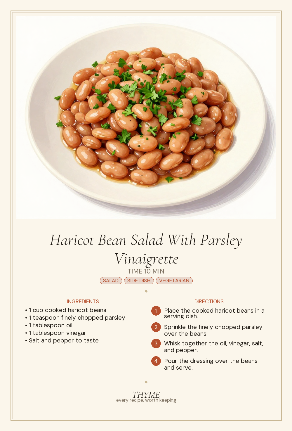 Haricot Bean Salad With Parsley Vinaigrette