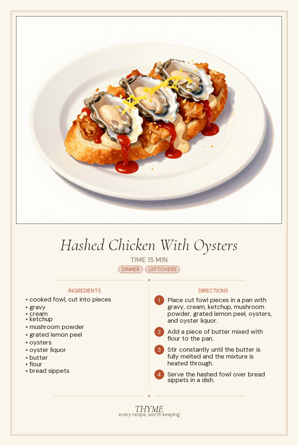 Hashed Chicken With Oysters