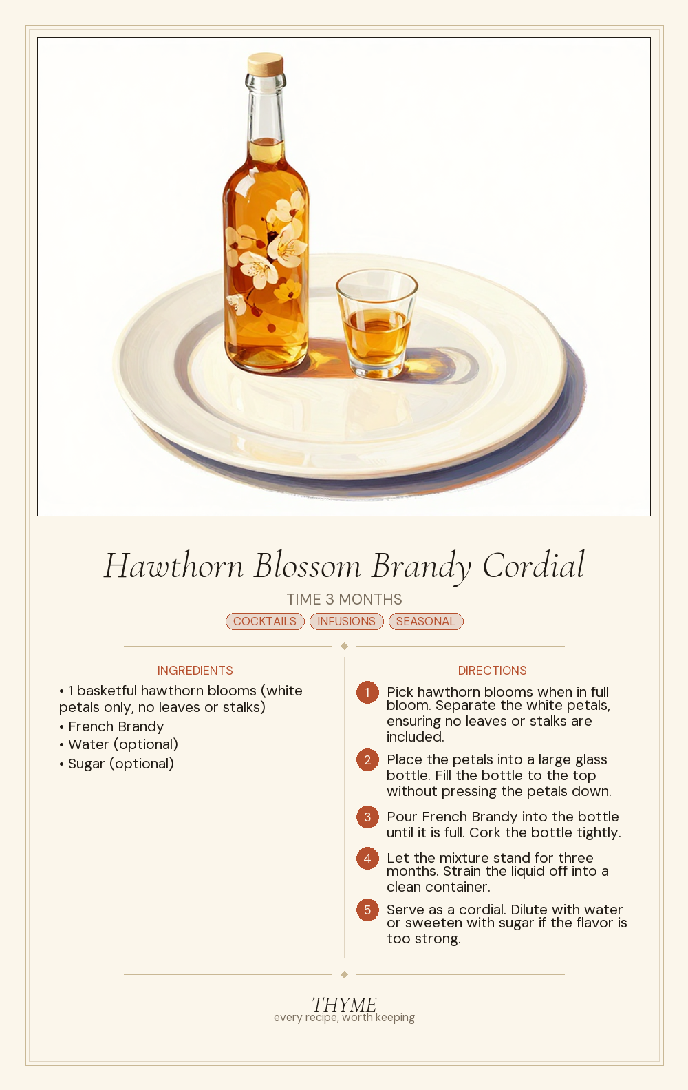 Hawthorn Blossom Brandy Cordial