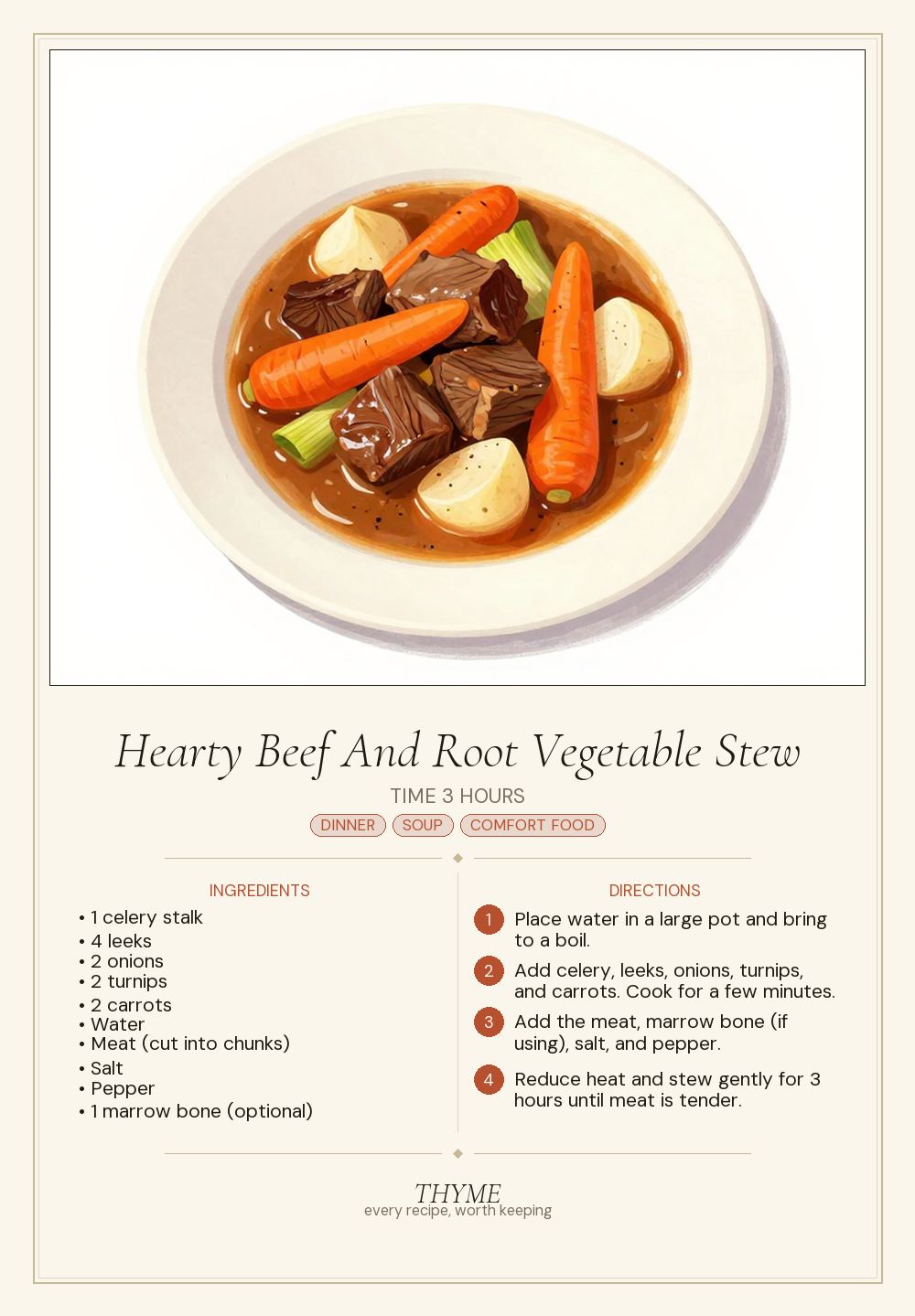 Hearty Beef And Root Vegetable Stew