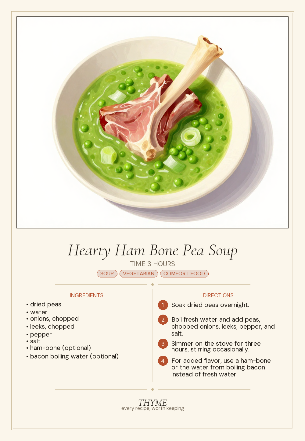 Hearty Ham Bone Pea Soup