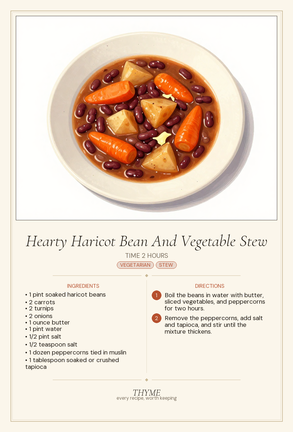 Hearty Haricot Bean And Vegetable Stew