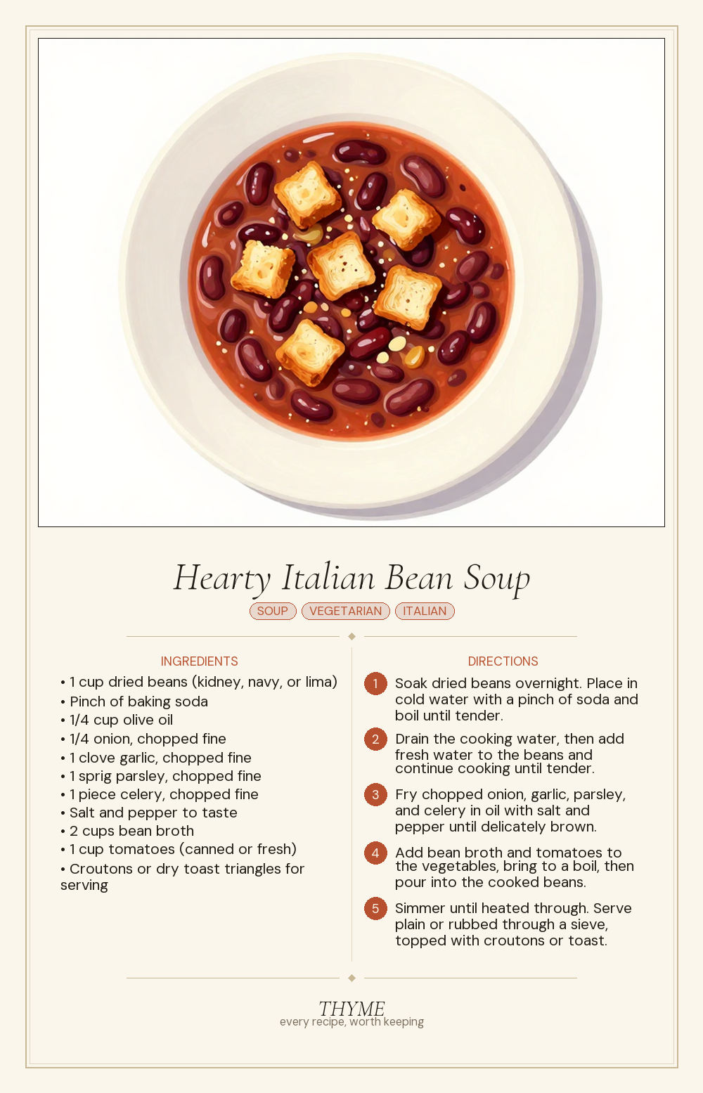 Hearty Italian Bean Soup
