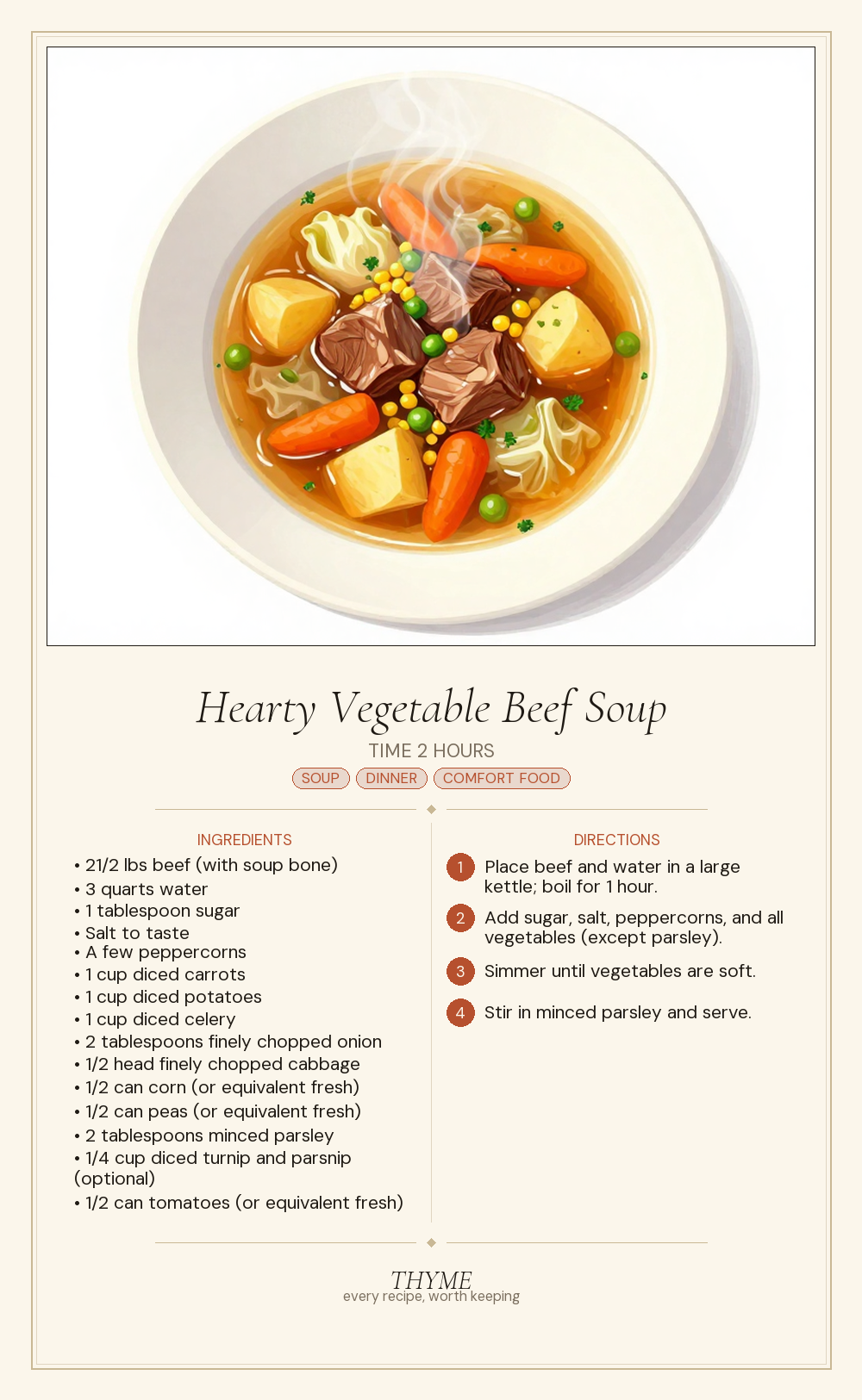 Hearty Vegetable Beef Soup