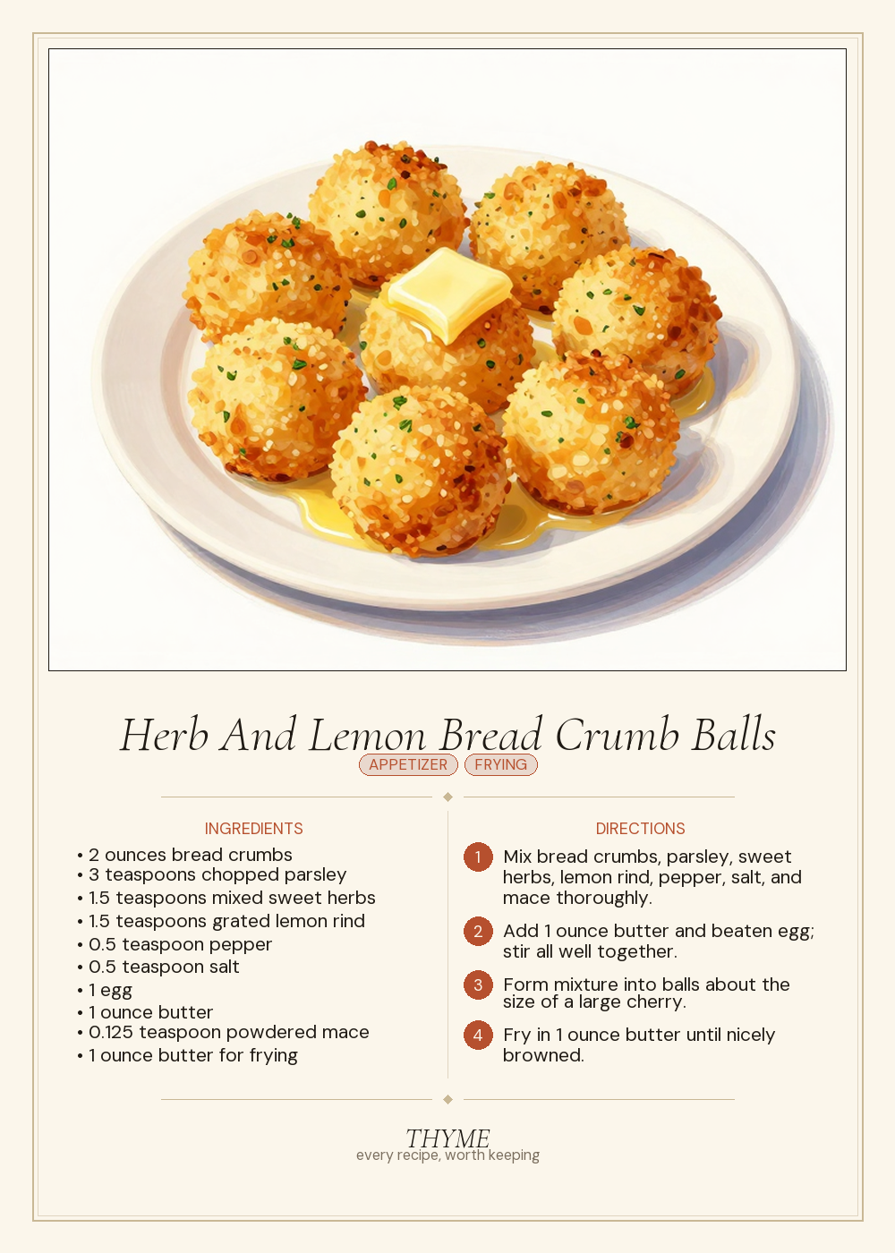 Herb And Lemon Bread Crumb Balls