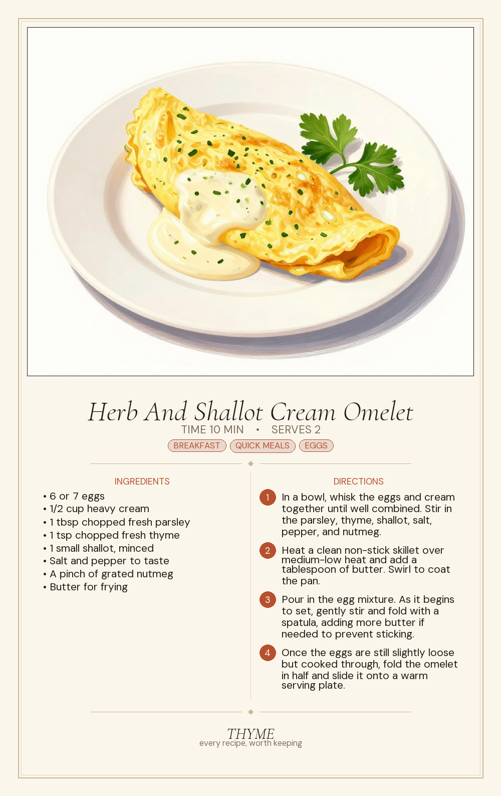 Herb And Shallot Cream Omelet