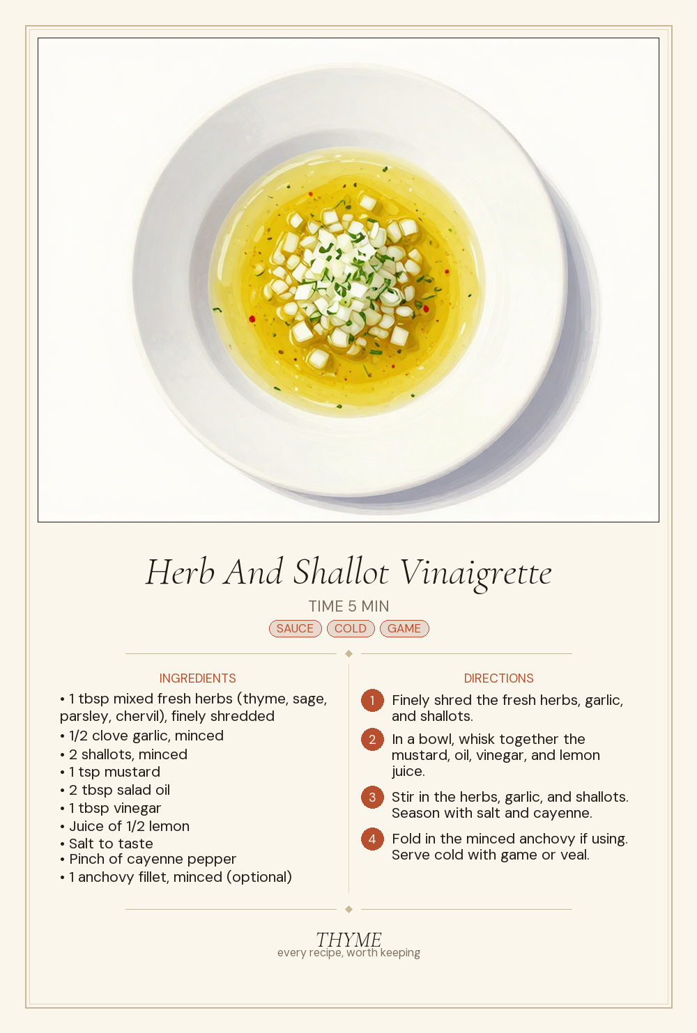 Herb And Shallot Vinaigrette